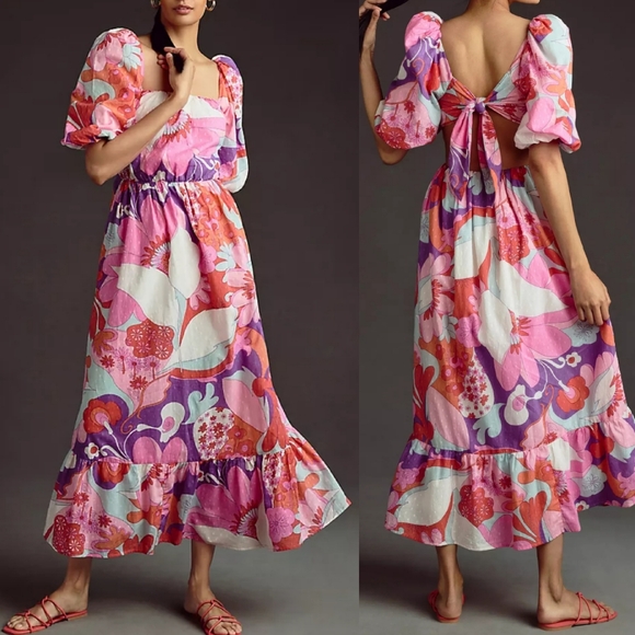 Antik Batik Dresses & Skirts - Antik Batik Pink Bahia Knoty Cutout Maxi Dress
